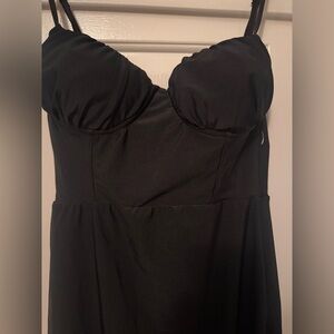 Black corset mini dress